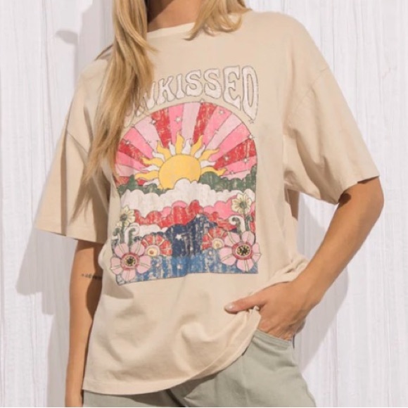 NWT | BAEVELY Sunkissed Graphic Oversized T-Shirt ~ 100% Cotton ~ LARGE - Picture 2 of 10